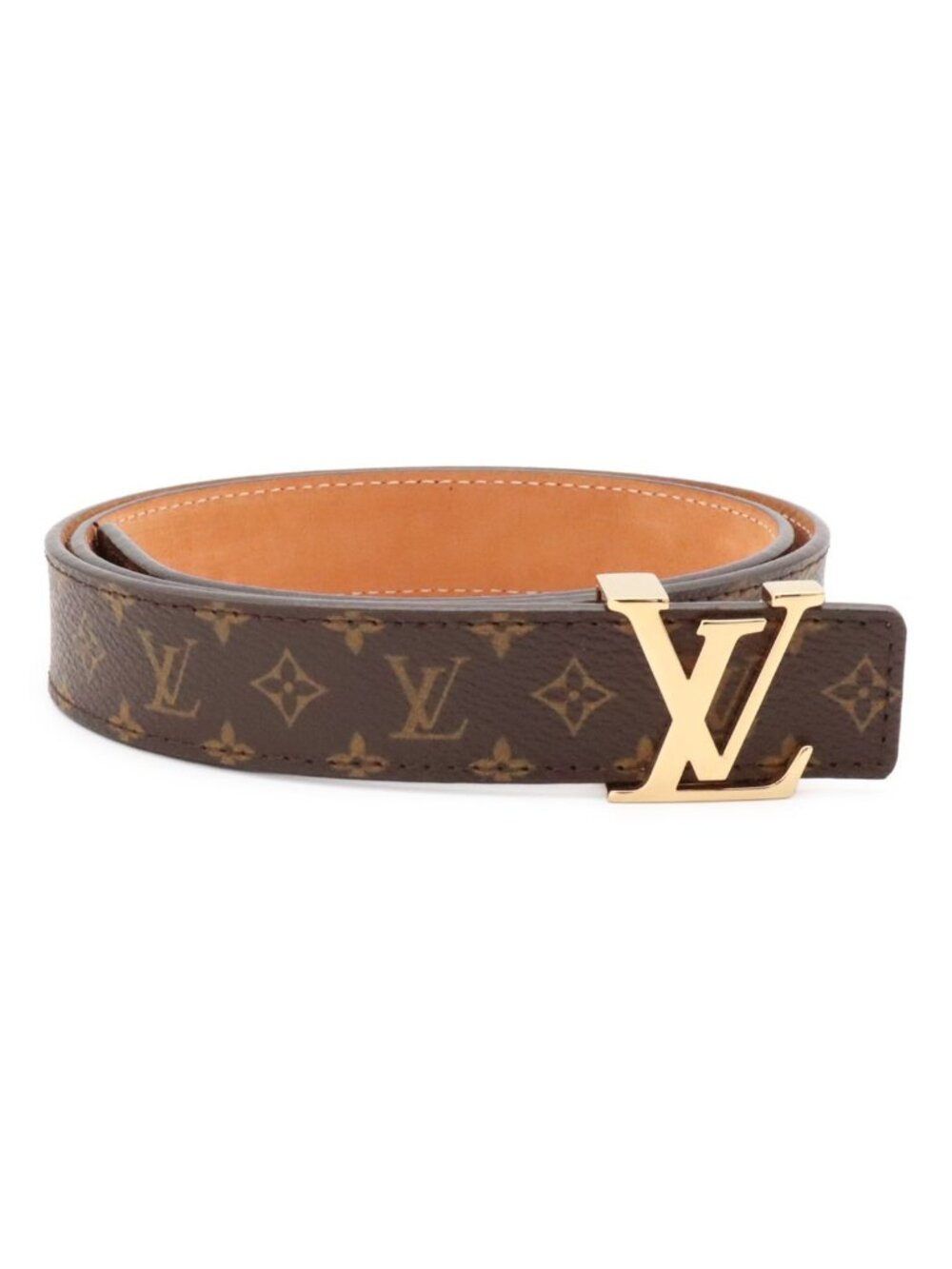 Louis Vuitton Monogram Ceinture Initial LV Belt Gold 80